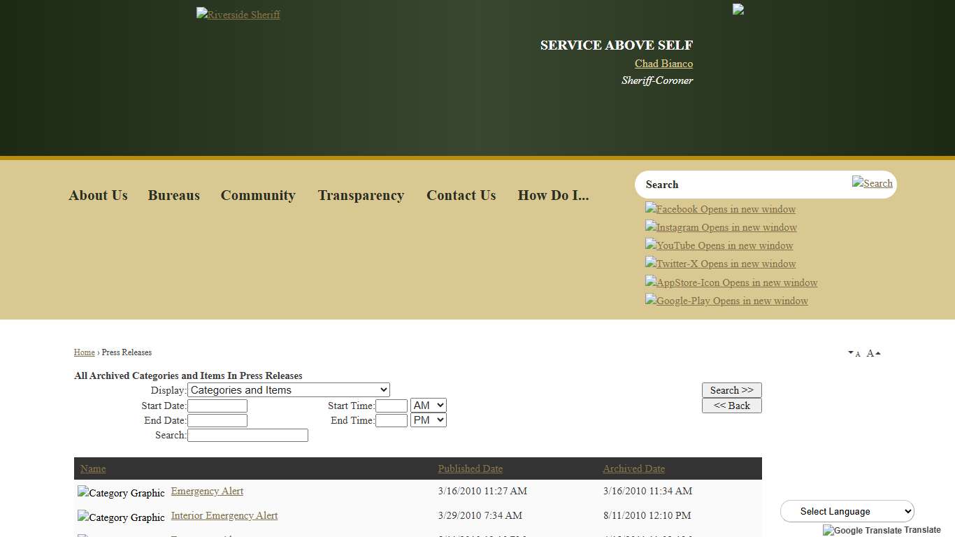 Press Releases • Riverside County Sheriff, CA • CivicEngage